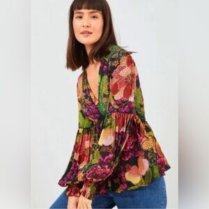 Farm Rio Fruit Floral Blouse XS